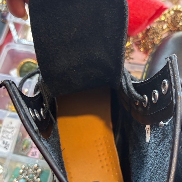 Dr. Martens Black Leather Lace-Up Boots with Yellow Stitching - Picture 8 of 9